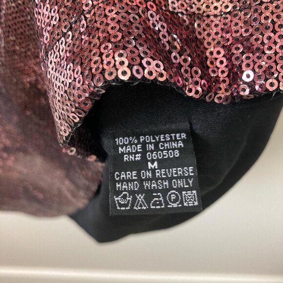 Angie red rose gold ombre sequin mini tshirt dress - Picture 6 of 7